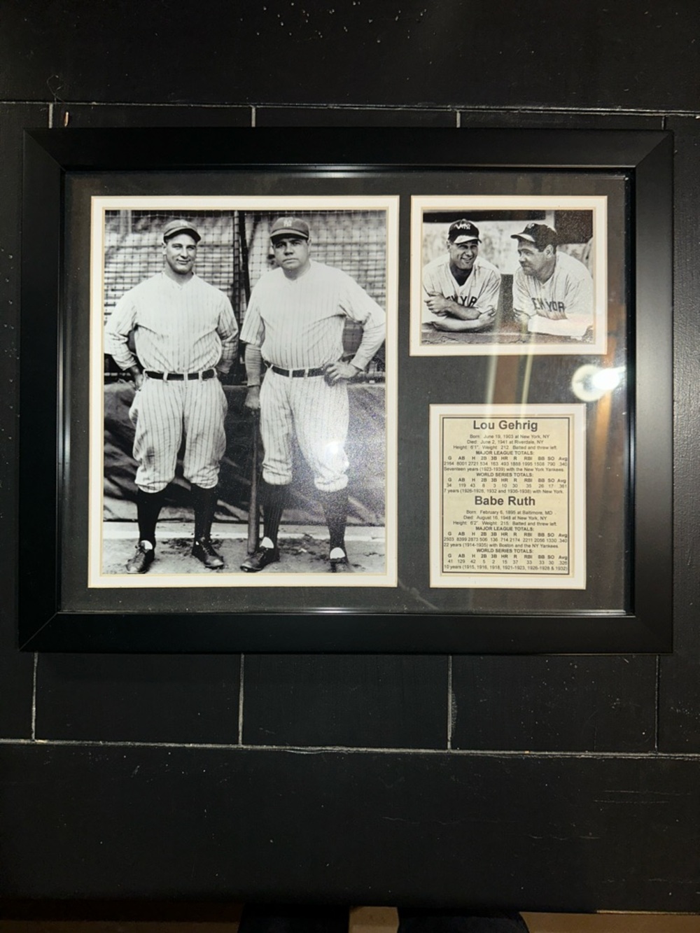 Estate Black Framed Vintage Baseball Photo Collage